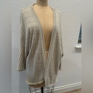 Chico's Gold Sparkle Open-Front Cardigan